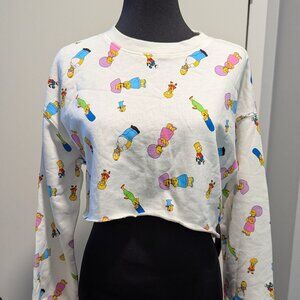 The Simpsons Cropped Sweatshirt – Retro Cartoon Graphic – Size S - NWT